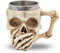BAYINBROOK 3D Edelstahl Totenkopf Tasse,Gothic Totenkopf-Kaffeetasse,Mittelalterlicher Schädel Drinkware-Becher,für Bier Rum Kaffee Getränke,Vatertagsgeschenke,(Cover Mouth)