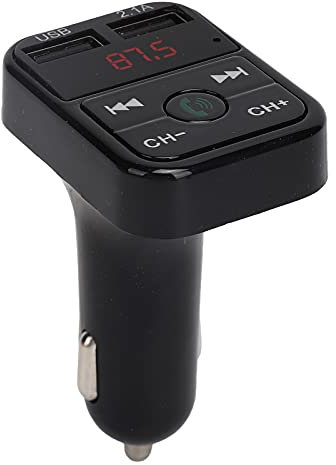 Transmetteur FM Bluetooth, Lecteur MP3 de Voiture Bluetooth V5.0 Adaptateur Audio pour Autoradio Transmetteur FM Chargeur Rapide Lecteur de Musique de Voiture Modulateur FM avec écran LED