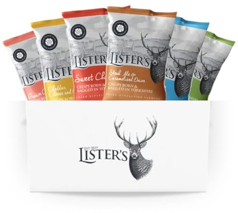 Listers - Mixed Variety Crisps - Crisps Multipack, Multipack Crisps, Crisps Share Bag, Crisps Bulk - Vegetarian Potato Snacks - 150g x 15