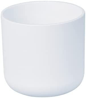 SMPLY. Macetero Decorativo de Terracota Redondo para Plantas Grandes Interior y Exterior Ideal para Terrazas y Jardínes 18,5 x 18 cm Blanco
