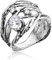 JEAN RACHEL JEWELRY Ring aus 925er-Sterlingsilber mit weißem, rundem, klarem CZ-Zapfen, hypoallergen, nickel- und bleifrei, handwerklich gefertigte Designer-Kollektion, hergestellt in Israel