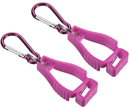 PATIKIL Glove Keeper, 2 Pack Gloves Grabber Clips Prevent Losing Hook Holder Hanger for Glasses Helmets, Pink