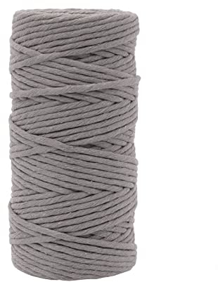 Vaessen Creative Makramee Garn Dunkelgrau, 3mm x 100 m, 100% Baumwolle, in Verschiedenen Farben Verfügbar, DIY, Basteln von Dekoration Wie Blumenampel, Wandbehang, Windlicht, Traumfänger