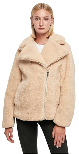 Urban Classics Damen Jacke Ladies Sherpa Biker Jacket unionbeige M