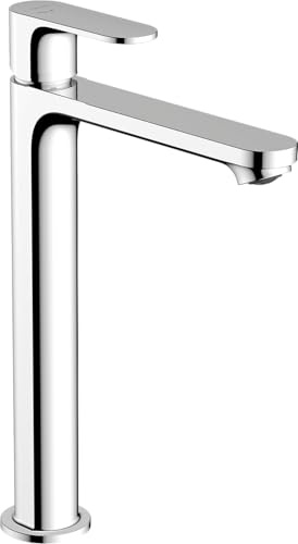 hansgrohe Rebris S - Bathroom tap with pop-up Waste Set, Energy-Saving (CoolStart), Bathroom Sink tap with spout Height 242 mm, Basin Mixer tap Water-Saving (EcoSmart+), Chrome, 72590000
