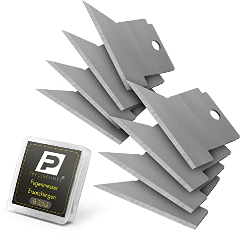 PRECISE LINES Fugenmesser Ersatzklingen 8 Stück | Extrem scharfe Silikonentferner Klingen für Silikonmesser und Fugenschneider | Geeignet zur Silikon Entfernung | Fugenentferner und Fugenkratzer