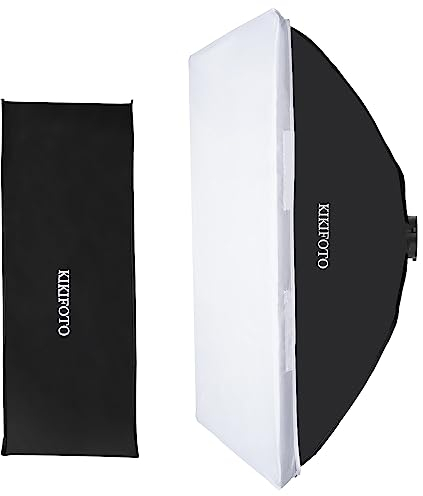 KIKIFOTO 60x90cm/23 x35 Softbox Rectangular, Difusor Doble, Instalación Extracción Rápidas, Compatible con Flash Montura Bowens, Luz Constante, Adecuado para Tomas Retratos,Productos,Alimentos Videos