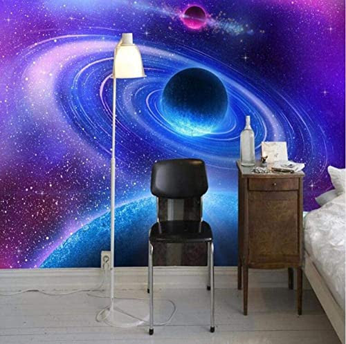 Galaxie Univers Espace Planète Papier Peint 3D Décoration Salon Décoration Murale Murale Chambre À Coucher 3D Papier Peint Coller Salon Le Mur Pour Chambre Murale- 140 (largeur) x 70 (hauteur) cm