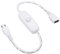 PATIKIL Micro-USB Extensión Cable con ON/OFF Interruptor, Hembra a Macho Extensión Cordones Datos Alimentación Adaptador Soporte Controlador para Ventiladores LED Tiras, Blanco