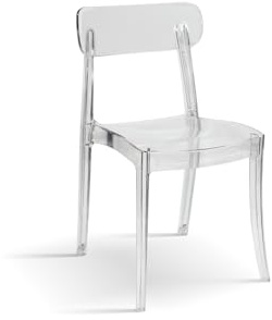 PAZZO DESIGN Colette, transparenter Stuhl, Set mit 4 Stühlen, Stühle aus Polypropylen, Küchen- und Esszimmerstuhl - id_2045