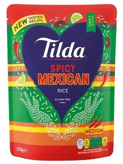 Tilda Microwave Spicy Mexican Long Grain Rice 250g (Pack of 6)