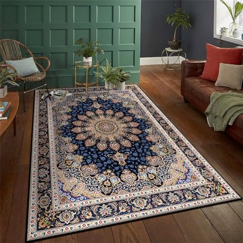 Xiaosua Orient Teppich - Geometrischer Floraler Orientalischer Retro-Stil Vorzimmer 40X60CM Vorraum Blau