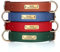 KINYABLUE Personalized Dog Collars for Small Dogs, Soft Neoprene Padded Leather Dog Collar, Custom Dog Collar with Name Plate, Adjustable Red Dog Collar with Leather Leash & Tags Available, S