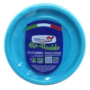 TEKHOME Piatti Plastica frutta,25/50/75/100/125/150 Pezzi piatti plastica colorati lavabili e riutilizzabili Rotondi per Compleanno,Festa, Matrimonio,Fai da Te Fatti a Mano (CELESTE, 75)