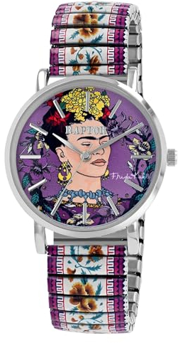 Raptor Damenarmbanduhr Frida Kahlo Edition mit Zugband (Mehrfarbig Flieder)