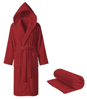 BIANCHERIAWEB Accappatoio Con Cappuccio Tinta Unita, 100% Cotone, Asciugatura Rapida, Uomo Donna Unisex, In Spugna con Tasche e Cintura, Morbido Assorbente Resistente e Lavabile in Lavatrice