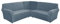 AIMENJOY L-Form Sofahusse 5/7-Sitzer Eckcouch Cover, Elastischer Ecksofabezug Mit Anti-rutsch Schaumstoffankern, 3-teilige Dicker Plüsch Samt Schonbezug (Grey Blue,7-Sitzer)