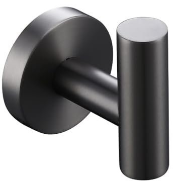 Stainless Steel Bathroom Accessories Hardware Set Towel Rack Toilet Roll Paper Holder Bar Hanger Hook Brushed Gunmetal Grey,Gunmetal Hook