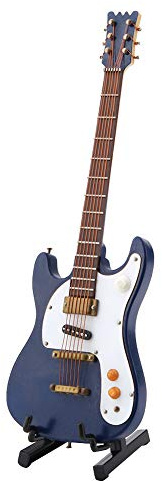 Mini-Gitarre, Miniatur-Gitarre aus Holz und Kunststoff, Gitarren-Dekoration mit Bemalter Verarbeitung für die Schreibtischdekoration