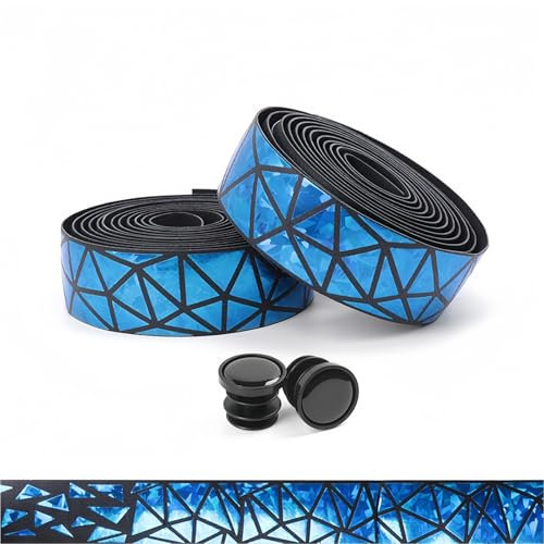 YYunying Road Bike Handlebar Tape Fahrrad Lenkerband für MTB Rennrad Langlebiges Griffband aus PU + EVA 2 Rollen Rutschfest Stoßdämpfend,Blau