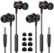 MOSWAG Verdrahtete Kopfhörer, 3.5mm Verdrahtete Kopfhörer Mit Mikrofon, In Ear Noise Nancelling Verdrahtete Kopfhörer Kompatibel Mit Mobiltelefonen, Desktop PCs, Tablets, Laptops, MP4s (2PACK)