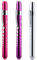 Set de 3 Linterna de Bolígrafo LED Púrpura, Rosa, Plata, Luz Llevada Reutilizable con Medidor de Pupila y Clip de Bolsillo, Linterna Enfermera Portátil, Luz Enfermera Accesorios Ideal para Examen