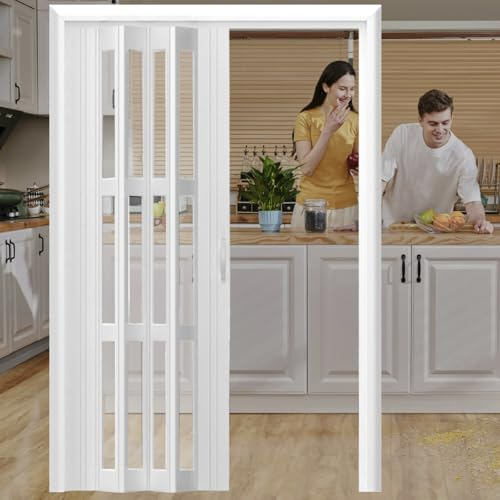 Falttür Falttüren Innentüren Schiebetür Einzel-/Doppel-Falttüren Für Den Innenbereich/Schrank/Türöffnung, 203 Cm Hoch, Schiebetür Für Speisekammer, Terrasse, Raumteiler, Tor, Wärmedämmung, Faltbar, Un