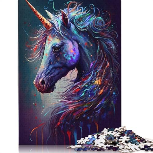1000 Piece Jigsaw Puzzles for Adults Unicorn Graffiti Art Puzzle for Adults Wooden Jigsaw Puzzles For Family Fun & Game Night 75x50cm