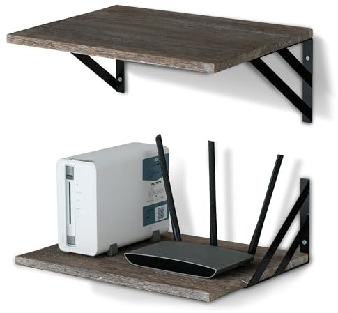 Walasis Wandregal Holz Vintage Wand Regale: 30cm Tief Regale für Wände Holzregal für Küche Badezimmer Wohnzimmer - Große Schweberegal Aufbewahrungsregal für Router Bücher Lautsprecher Mediaplayer