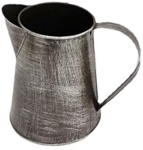 Eighosee Vaso in Metallo Brocca Shabby Portafiori Vaso in Metallo con Manico per Vaso da Fiori da Giardino Domestico Antico