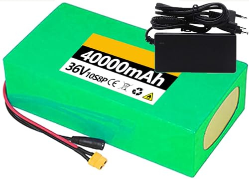 Batterie de Velo électrique 36V 20AH 30Ah 40Ah,Ebike Batterie Lithium-ION 36V 40AH Haute Puissance avec Chargeur pour Scooter Ebike 200W 350W 500W 800W Moteu XT60,36V 40AH