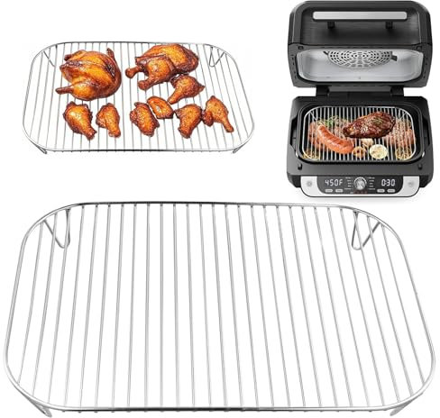 Ominelu Parrilla para freidora de aire caliente, acero inoxidable 304, 31 x 21 cm, compatible con Ninja OG701/OG751 Woodfire 7 en 1