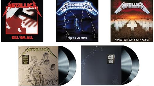 Metallica Classic 5 Album Vinyl Record Collection: Kill Em All / Ride The Lightning / Master Of Puppets / And Justice For All / Metallica: The Black Album - Digitally Remastered Set