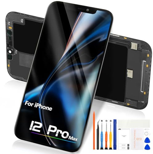 Écran LCD pour iPhone 12 Pro Max Complet, LCD Ecran pour iPhone 12 Pro Max A2411 A2342 A2410 A2412 6,7 Pouce Écran Tactile Remplacement Assemblée avec Réparation Kit
