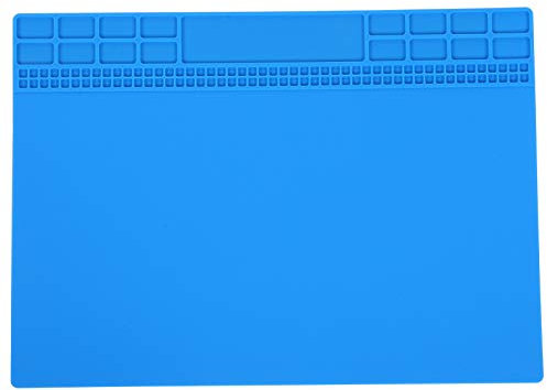 Schutzmatte, Silikonmaterial Einzigartiges Rippendesign Unterlage mit Hitzebeständig bis 500 Grad Celsius und Einfache Reinigung, Vielseitige Silikonmatte für Hause (Dunkelblau)