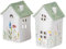 2er Set Windlicht Häuser Grün Porzellan Teelichthalter Blume Frühling Tischdeko Blumenmuster Deko Kerze Kerzenhalter
