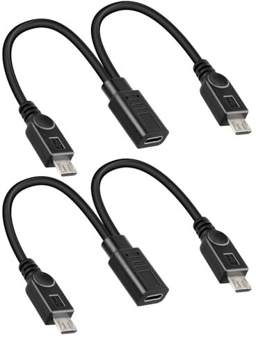 RIIEYOCA Cavo di Ricarica corto USB Type C Femmina a Doppio Micro USB Maschio, Solo per ricarica, Cavo splitter 1 a 2 USB C, (1FT/2 pezzi, Solo ricarica)