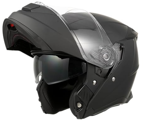 ANYPASS Motorradhelm, Klapphelm mit Doppelvisier,ECE 22.06 | Integralhelm & Jethelm 2-in-1, für Damen & Herren, Ideal für Touring, Reise & Stadtverkehr