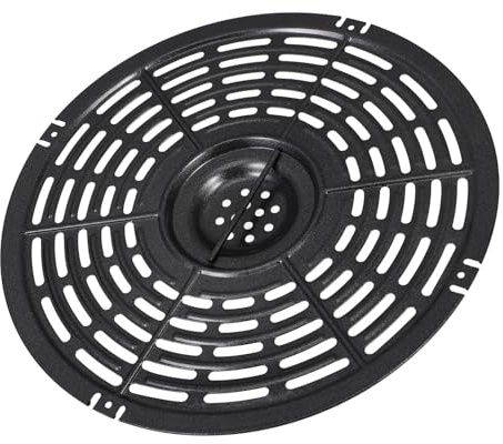 Heißluftfritteusen aus Kohlenstoffstahl 22cm Grillplatte Schwarz | Stück, Runde Form, Doppelte Antihaftbeschichtung, für Airfryer und Küchenroutine