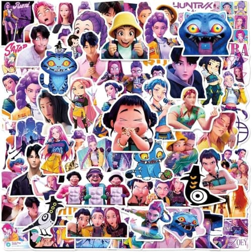 60 Sticker Set Anime Charakter Design, Wasserdichte Demo Movie Aufkleber, Vinyl Dekor für Laptop, Skateboard, Handyhülle, Helm, Geschenk,DIY Journal,Erwachsene & Teens