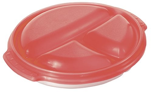 Rotho 483212 Mikrowellen-Teller Micro Clever - Speiseteller mit 3 Unterteilungen und dichtem Deckel - Mikrowellengeschirr BPA-frei - spülmaschinengeeignet - ca. 25.5x23.5x5 cm (LxBxH)