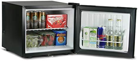 ChillQuiet Mini Fridge 17ltr Black - Lockable - Quiet Running Table Top Mini Bar