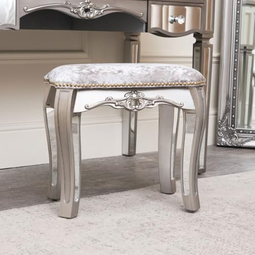 Melody Maison Mirrored Dressing Table Stool - Tiffany Range