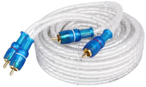 Rockville MRCA25 25 Foot Twisted Pair Marine RCA Cable 100% Copper, Split Pin