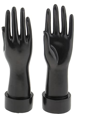 Sharplace (1 Paar Schaukasten Dekohand Präsentationshand, Schmuckhand, Schmuckhalter Hand zur Ring, Armband, Display, Schwarz