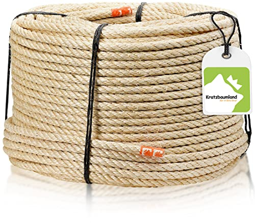 Kratzbaumland Sisalseil 10 mm, Sisalseil Natur für Kratzbäume (versch. Längen) (30 Meter)