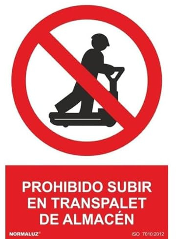 Signal adhésif rd40649 interdit subir en transpalet de manutention avec 20 x 30 cm de vinyle interdit homologuée de haute qualité