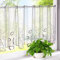 HongYa Scheibengardine transparenter Voile bestickte Bistrogardine Kaffee Vorhang H/B 60/128 cm Grau