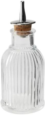 Beaumont Mezclar Liberty Bitters Bottle Small 163(H) x 52(W) mm - Vintage Glass Dasher, Cocktail Mixing Glass with Cork, Ideal for Bars, Restaurants, Kitchen Gift | Includes secure cork stopper to prevent bar leaks, delivering precise dashes for high-volume commercial cocktail service.