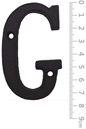 BetLight House Address Letters - 3 Inch High Innovative Wrought Iron Numbers, Vintage Nail on Die Cast Mailbox Letter G